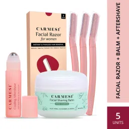 All-in-One Facial Shaving Kit for Women | 1 Pre-Shave Balm + 3 Reusable Face Razors + 1 Aftershave Roll On-9