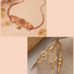Brass Gold-plated Gold, Red Jewel Set-image-4