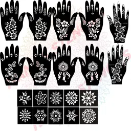 Pack of 20 Heena Mehandi Tatto Stencils Set for Women, Girls, Teen & Kids-image-14