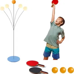 SUPER OFFER TIME Ping Pong Table Tennis Trainer with 2 Wooden Rackets & 2 Balls Table Tennis Kit-image-55