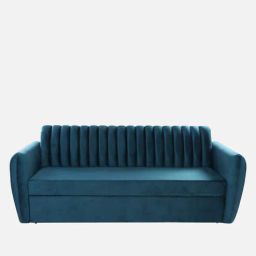 casacraft from pepperfry Bianca Velvet Pull-Out Sofa Cum Bed in Teal Blue Colour-picture-15