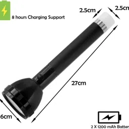 dazzel flex Rechargeable Long Range Led 2 in 1 Long Distance Torch Up to 1 Km high power Torch image 2
