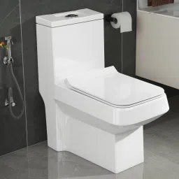 Commode for Toilet/One Piece Western Toilet with Rim Wash-Down Flush/ Soft Closing Toilet Seat - S Trap - (TORO) Western Commode-13