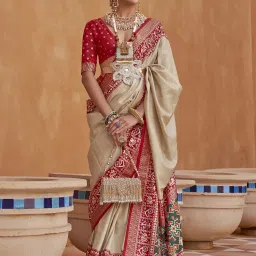 Self Design Patola Silk Blend Saree-image-36