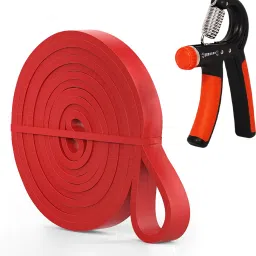 Fitness Combo of Power Band & Hand Gripper for Full Body & Hand Workout Fitness Accessory Kit Kit-12
