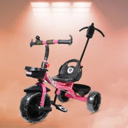 NTIC BABY TRICYCLE PINK HANDLE WITH FRONT AND BACK BASKET FOR KIDS PINK HANDLE TRICYCLE Tricycle-image-20