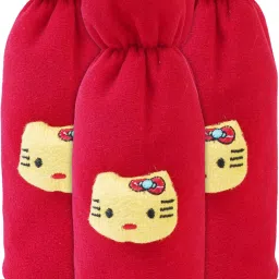 Rabbit Design Velvet Newborn Baby Feeding Bottle Cover-Pack of 3 (Red)-picture-21