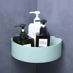 Self Adhesive Multi-Purpose Wall Hanging BATHROOM floating Shelf Regular Organizer-image-80