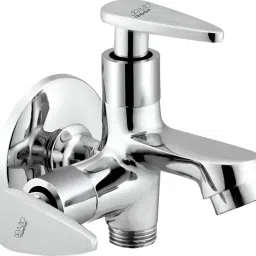 Premium Quality Brass Vignette Collection 2 Way Bib Cock (Pack of 1) For Bathroom and Kitchen Chrome Silver Plated Bib Tap Faucet-image-97