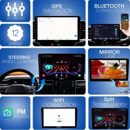 wagzo 9 Inch Car Android Player TS7,1GB+16GB,4thGen,4 Core,IPS Display With Led Camera Car Stereo image 2