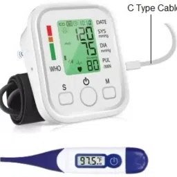 RnB Digital Blood Pressure Monitor Fully Automatic Portable Upper Arm Digital BP with Digital Thermometer Bp Monitor-7