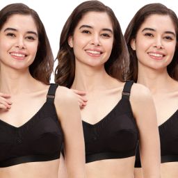 Pack of 3 Women Full Coverage Non Padded Bra-image-114
