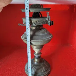 Old Vintage Brass Kerosene Lamp Gold Brass Table Lantern-image-23