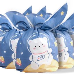 Return Gift Bags for Kids Birthday Goodie Bag Pouch for Birthday (50 Pcs) Astro Teddy Foil Gift Wrapper-26