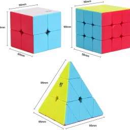 d eternal Speed Cube Combo Set of 2x2,3x3,4x4,5x5,Pyraminx,Mirror Magic Puzzle Game Toy image 2