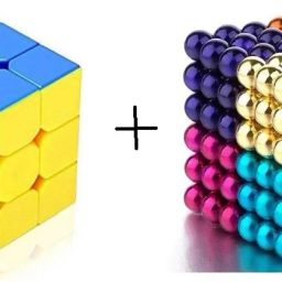 216 Balls & 3x3 Cube For Kids, Magnetic Metal Solid Balls Fidget Toy 216 Pcs 5MM 8 Colors Magnets & 3x3 Cube Educational Toys (Pack Of: 2 ) [Multicolor]-image-0