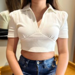 Casual Puff Sleeves Solid Women White Top-image-19