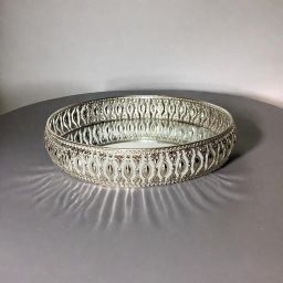 Round Mini German Silver Tray | Silver Plated | Round Decorative Tray Tray-19