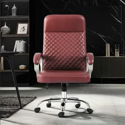 E.A Elegant M-88 High Back Chair Made With 1st Grade High Density Foam/ Special Leatherette Office Executive Chair-image-32