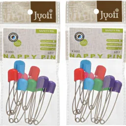 Safety Pins - Plastic + Stainless Steel, (Colored Finish Size 3) - 2 Pouches-image-35