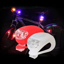 Super Frog Red White Led Bicycle Bike Head Light 3 Different Modes (Multicolor) LED Front Rear Light Combo-3