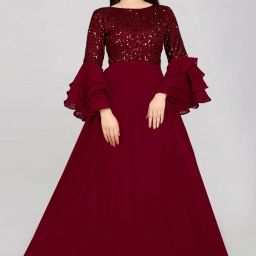 Women Maxi Maroon Full Length Dress-image-117