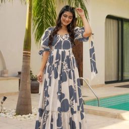 Printed Rayon Blend Stitched Anarkali Gown-image-57