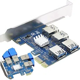 LipiWorld Pcie Splitter 1 to 4 PCI Riser Card PCIe 1 to 4 Port 4 Risers into 1 PCI Card GDDR4 16 GB NVIDIA Chipset 64 bit 120 MHz Graphics Card-9