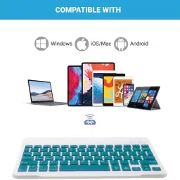 Astrill Wireless Bluetooth Keyboard and Mouse Combo, Slim LED Keyboard for iOS/Android Wireless, Bluetooth Standard Multi-device Keyboard Compatible with Desktop, Laptop, Tablet image 4