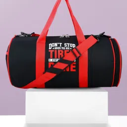 8 L Gym Duffel Bag - Water resistant with separate shoe compartment light weight premium quality bag - Black, Red-image-39