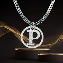 P Alphabet Locket Metal Pendant-image-19