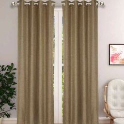 the conversion Brown Solid Jute 7 Ft Light Filtering Eyelet Door Curtains (Set of 2)-picture-10