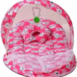 Baby Bedding Set with Protective Mosquito net Pink Standard Crib-image-76