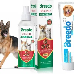 Dog Wound heal Spray (Helps cut,burns) (100gm) + Dog Cool Mint Toothpaste(100gm) Pet First Aid Kit-9