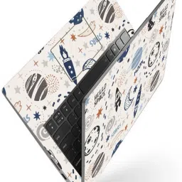 Techfit Full Body Laptop Skin Fits Size Upto 15.6 Inches - Hello Space Moon Premium Stretched Vinyl Laptop Decal 15.6-image-57