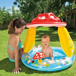 intex ® Original Inflatable Mushroom Shaped Baby Pool With Sunshade Inflatable Swimming Pool image 2