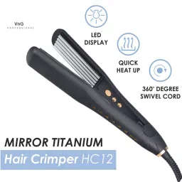 VNG New & Professional Hair Crimper With PTC Flat Iron & 6 Temp Settings| Hair Styler-19