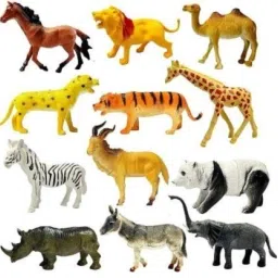 12 pcs. Wild Animals Learning Figures Set for Kids Big Size (Approx. 10 cm Each)-image-4