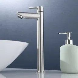 kyari - TALL Silver 12 inch Table Top Desk Mount Pillar Tap - For Bathroom/ Washbasin/ TableTop/ Basin/ Deckmount Pillar Tap Faucet-picture-42
