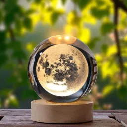MoonGlow 3D Crystal Moon Table Lamp | Table Lamp-image-91