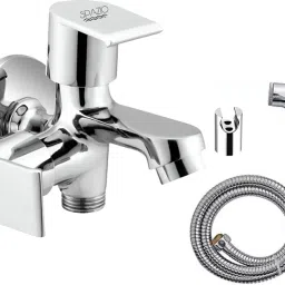 SmartBuy Dzire Series Brass 2 Way Bib Cock | 2 in 1 Tap (Set of 1) Twin Elbow Valve Faucet-image-69