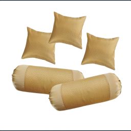Combo Set Of 2 Bolster & 3 Microfibre Solid Cushion Pack of 5-image-15