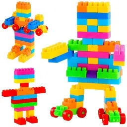 devdarsh Latest Smart Train Adventure Building Blocks toy for kids- 100+ Pcs Wheels image 4
