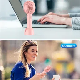 Sampri Portable Handheld Fan Personal Fan Rechargeable Battery Operated Multifunction Foldable Angle With USB Charging And AC Charging Port USB Fan image 5