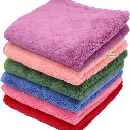 Khillayox Microfiber 400 GSM Super Absorbent Solid Handkerchief for Women & Kids ["Multicolor"] Handkerchief-image-1