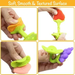 drisona' Silicone BPA Free Fruit Shape Teethers for Baby/Infants (Grapes & Apple) Teether image 4