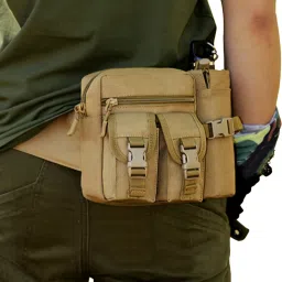 KRAPTICK Tactical Waist Bag with Bottle Holder | Waterproof Military Waist Pouch | Adjustable Outdoor Belt Bag for Hiking, Trekking, Camping & Travel-image-60