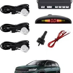 Car Reverse Parking White 4 Sensor With LED Display/Buzzer-185 Universal White Parking Sensor Safety Kit For Car-185 Parking Sensor-image-48