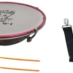 Dhol Tasha Drum 11 inch (10x4) with Stick and belt Nut & Bolts Acoustic 1 Drum Kit Set-image-70