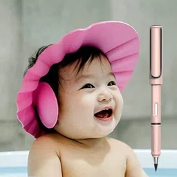 kidli Baby Shower Cap Soft Adjustable Baby Bath Head Cap Visor & Everlasting Pencil-picture-5